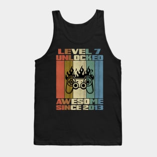 Level 7 Unlocked Birthday 7 Years Old Awesome Since 2013 Tank Top